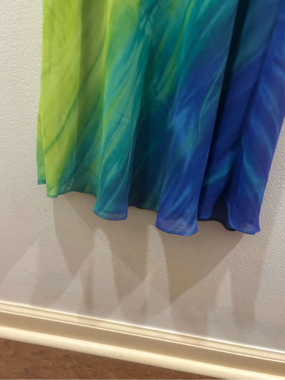 La Rue 19 Y2K Tropical Watercolor Ruffle Midi Dress Size 8 - Picture 5 of 9